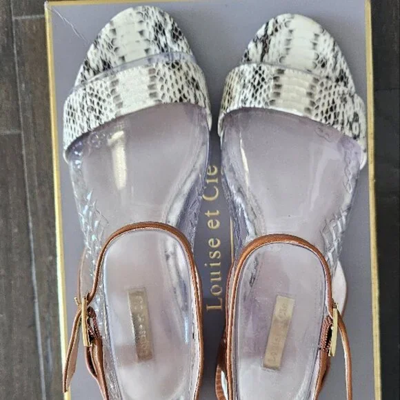 [New with Box] Louise et Cie Women Sandals, Alessa, Snake Print, Size 8 - Picture 2 of 8